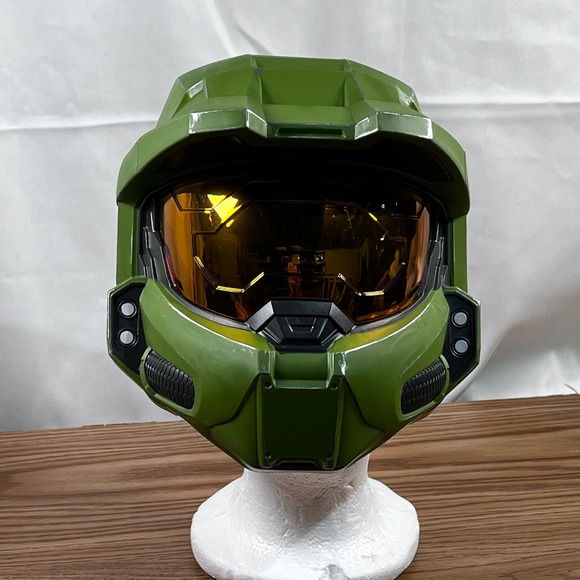 Disguise Halo Master Chief Helmet Kids Costume Prop Replica 2020 Green - Picture 2 of 9